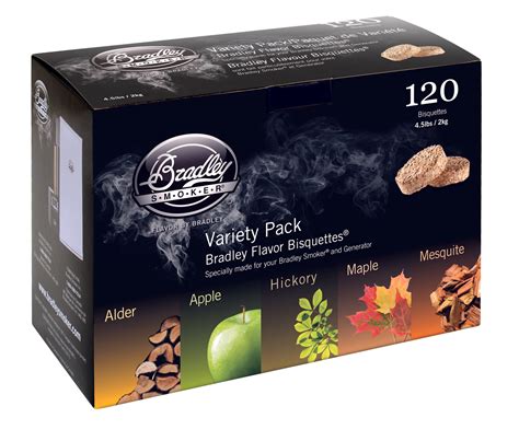bradley smoker bisquettes|5 Flavor Variety Pack Wood Bisquettes .